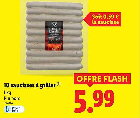10 saucisses à griller