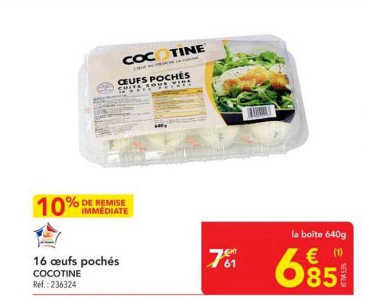 16 œufs pochés COQTINE