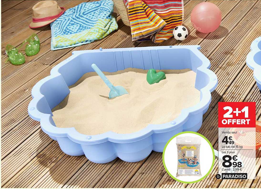 2+1 GRATUIT sur le sable à jouer de la marque Paradiso