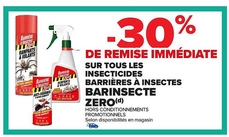 -30% DE REMISE IMMEDIATE SUR TOUS LES INSECTICIDES BARMISECTE ZEROd