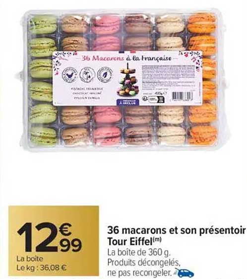 36 macarons et son présentoir Tour Eiffel(m)