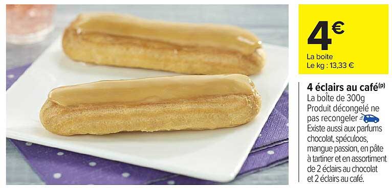 4 éclairs au café