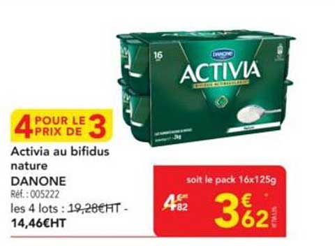 4 POUR LE PRIX DE 3 Activia au bifidus nature