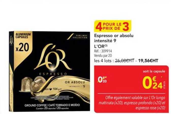 4 POUR LE PRIX DE 3 - Espresso or absolu intensité 9