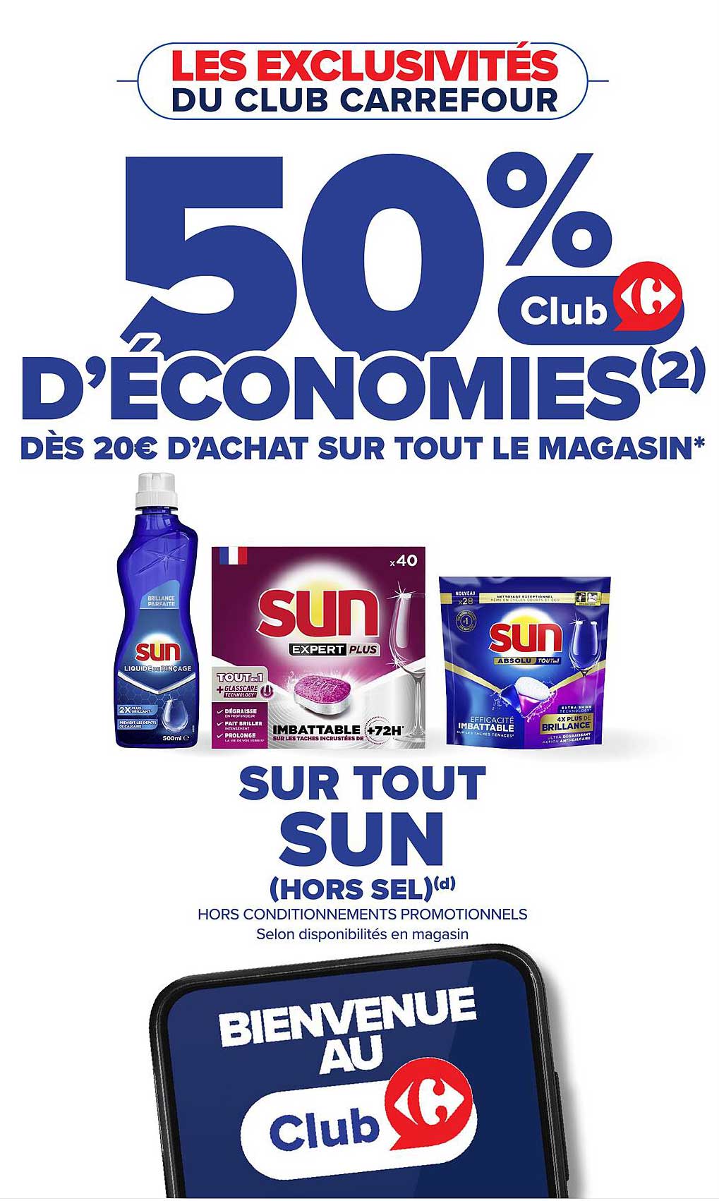 50% D'ÉCONOMIES DU CLUB CARREFOUR