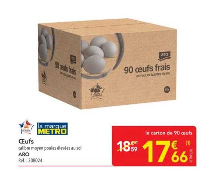 90 œufs frais de poules élevées au sol - ARO