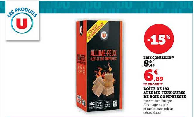 ALLUME-FEUX CUBES DE BOIS COMPRESSES