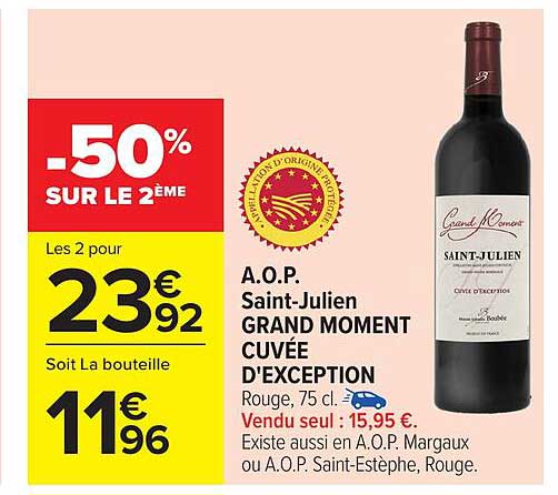 A.O.P. Saint-Julien GRAND MOMENT CUVÉE D'EXCEPTION