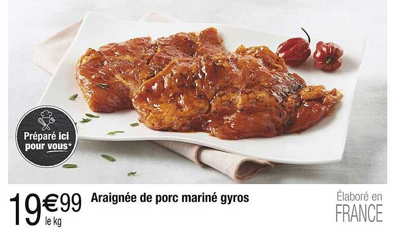 Araignée de porc mariné gyros