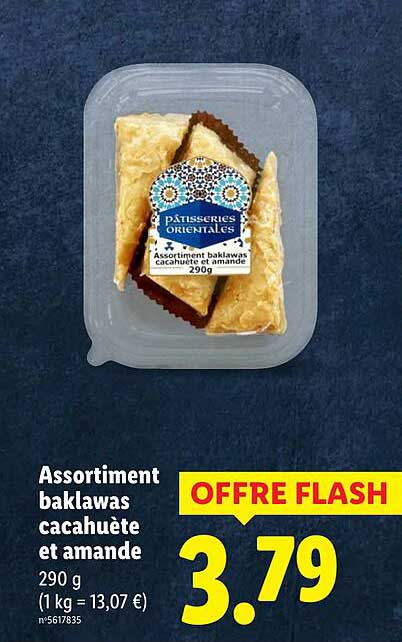 Assortiment baklawas cacahuète et amande