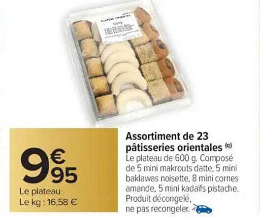 Assortiment de 23 pâtisseries orientales