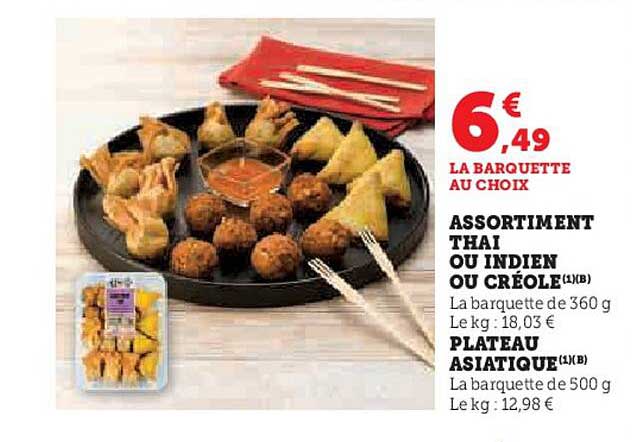 ASSORTIMENT THAI OU INDIEN OU CRÉOLE