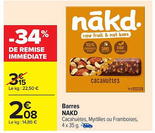 Barres NAKD Cacahuètes