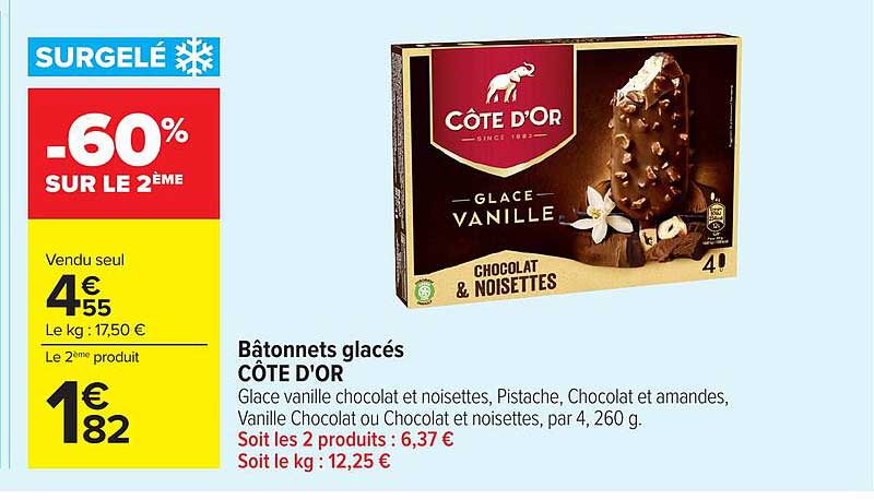 Bâtonnets glacés CÔTE D'OR