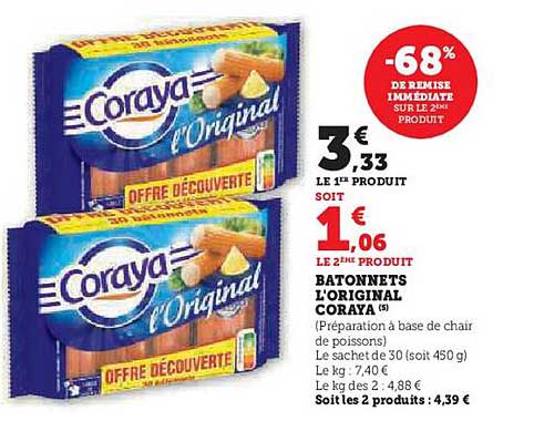 BATONNETS L'ORIGINAL CORAYA