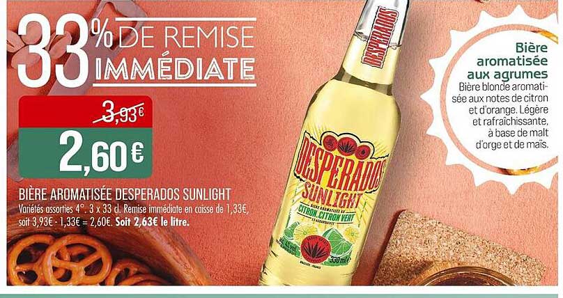 Bière aromatisée Desperados Sunlight