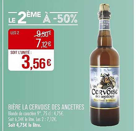 Bière La Cervoise des Ancêtres