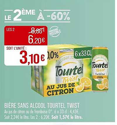Bière sans alcool Tourtel Twist