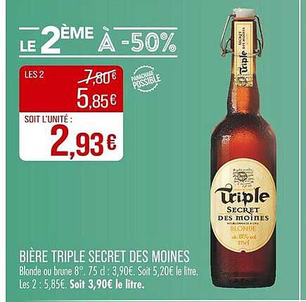 BIÈRE TRIPLE SECRET DES MOINES