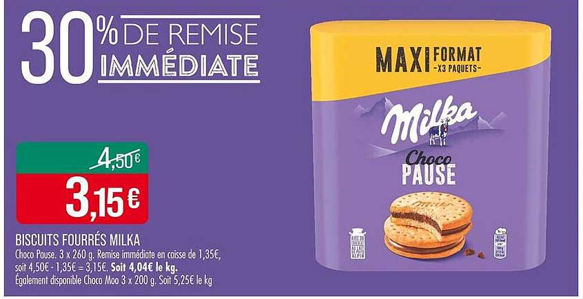 BISCUITS FOURRÉS MILKA