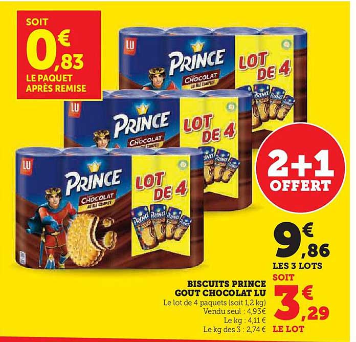 BISCUITS PRINCE GOUT CHOCOLAT LU
