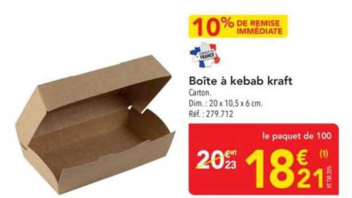 Boîte à kebab kraft