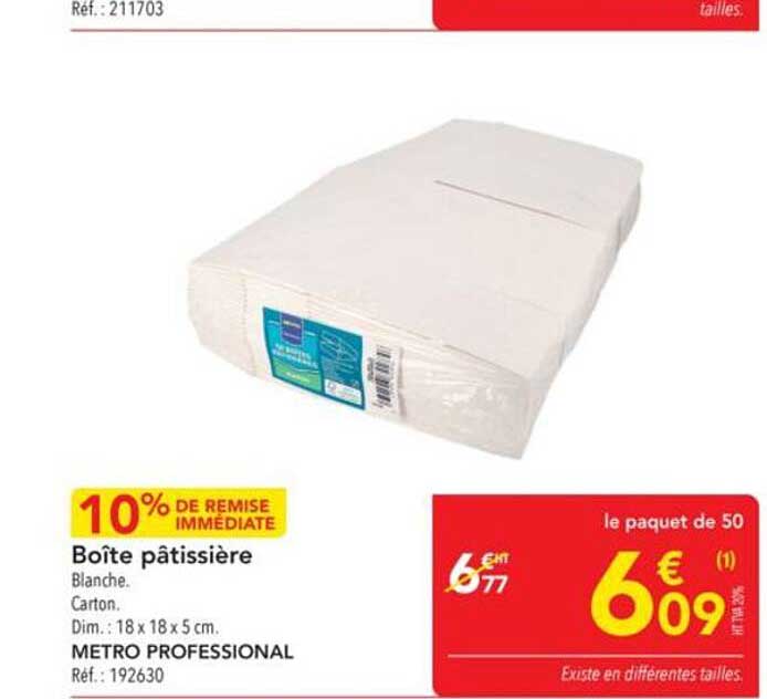 Boîte pâtissière