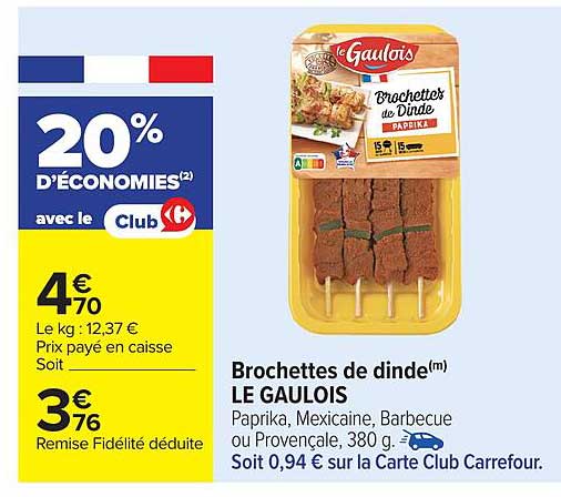 Brochettes de dinde(m) LE GAULOIS