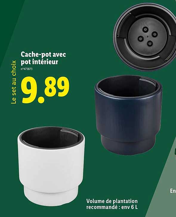 Cache-pot avec pot intérieur