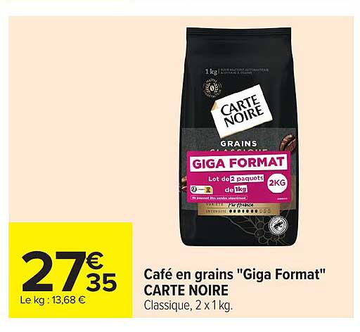 Café en grains "Giga Format" CARTE NOIRE