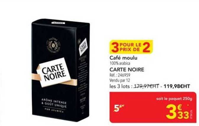 Café moulu CARTE NOIRE 100% arabica