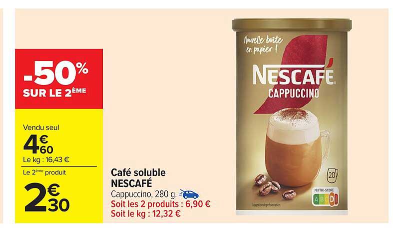 Café soluble NESCAFÉ Cappuccino, 280 g