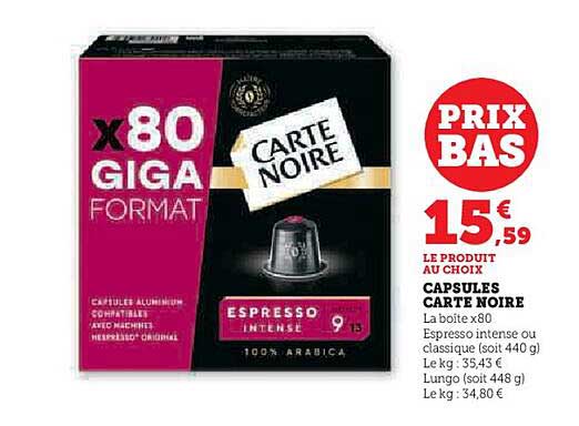 CAPSULES CARTE NOIRE