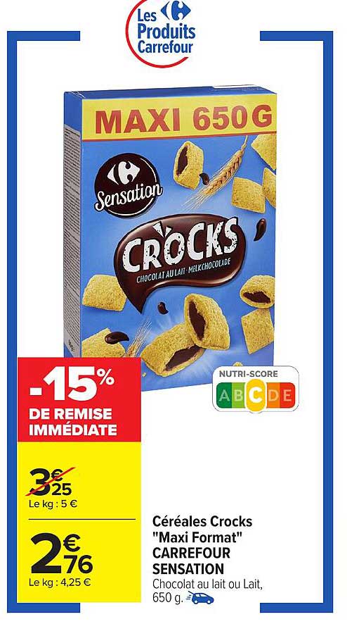 Céréales Crocks "Maxi Format" CARREFOUR SENSATION