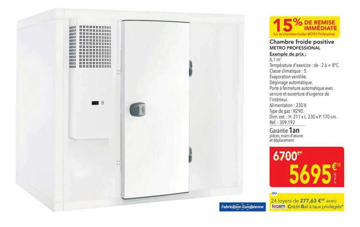 Chambre froide positive METRO PROFESSIONAL