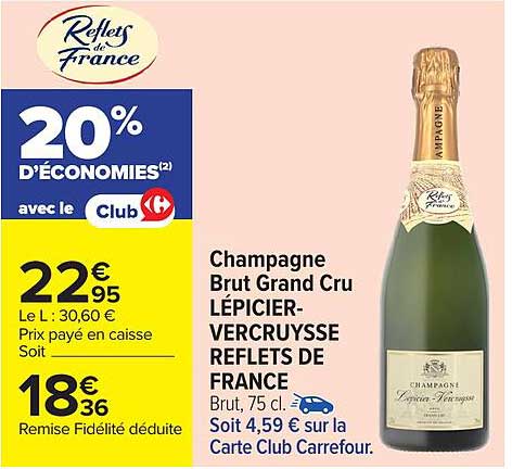 Champagne Brut Grand Cru LÉPICIER-VERCRUYSSE REFLETS DE FRANCE