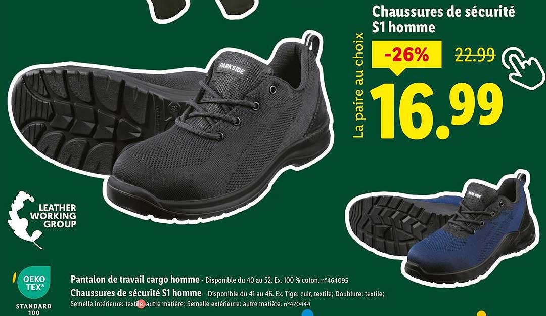 Chaussures de sécurité S1 homme