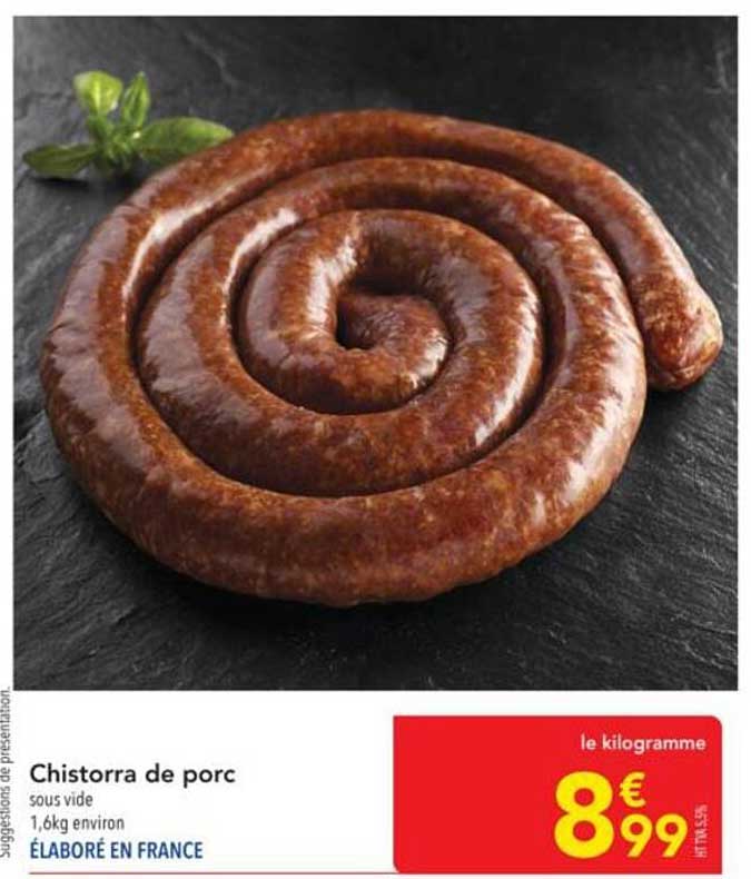 Chistorra de porc sous vide