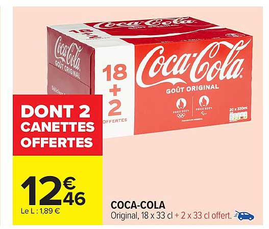 Coca-Cola Original, 18 x 33 cl + 2 x 33 cl offerts