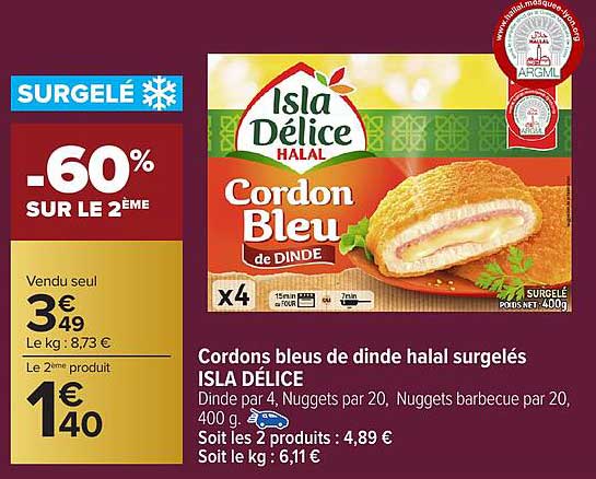 Cordon Bleu de Dinde Halal surgelé