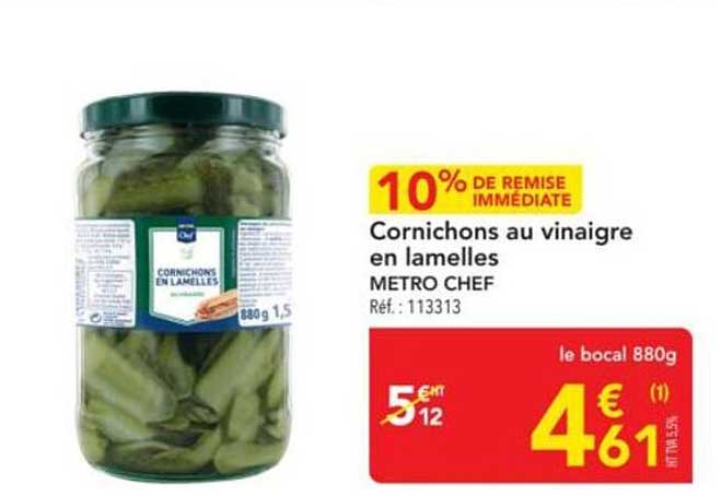 Cornichons au vinaigre en lamelles