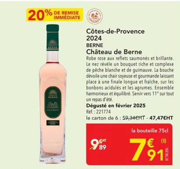 Côtes-de-Provence 2024 Berne Château de Berne