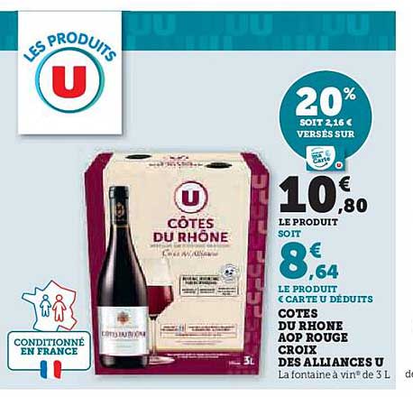 COTÉS DU RHÔNE AOP ROUGE CROIX DES ALLIANCES U
