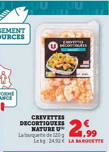 CREVETTES DECORTIQUÉES NATURE U