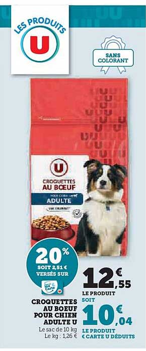 CROQUETTES AU BŒUF POUR CHIEN ADULTE U