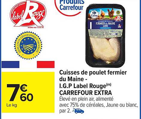 Cuisses de poulet fermier du Maine - I.G.P Label Rouge(m)