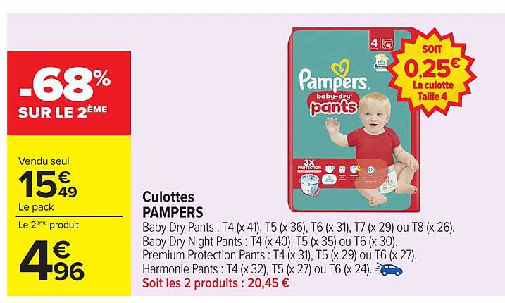 Culottes PAMPERS