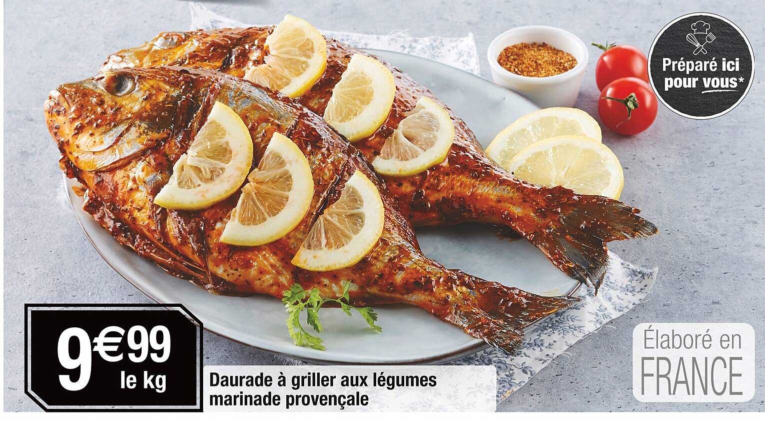 Daurade à griller aux légumes marinade provençale