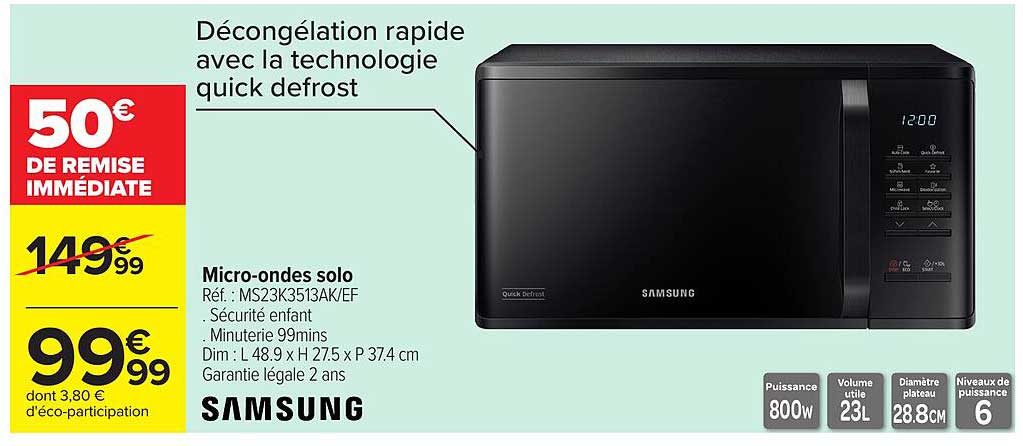 Décongélation rapide avec la technologie quick defrost