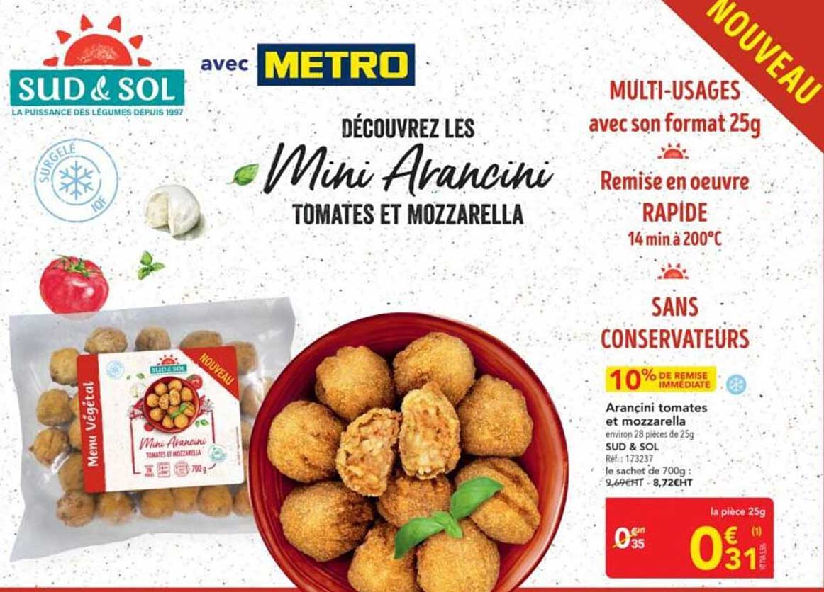 Découvrez les Mini Arancini Tomates et Mozzarella